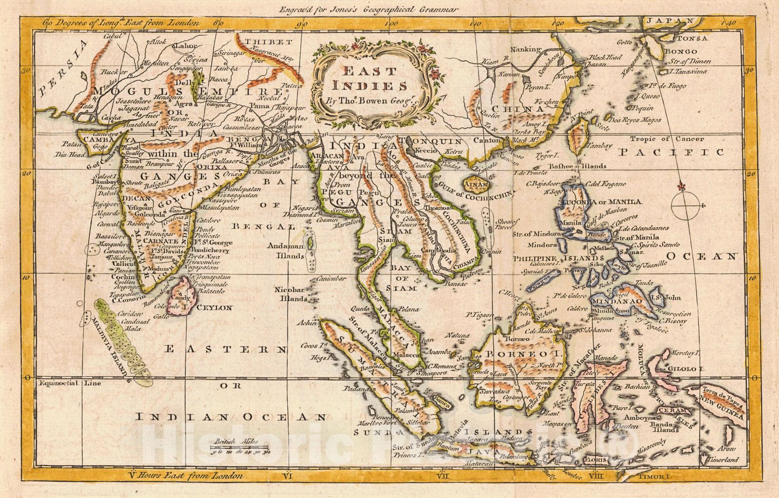 Historic Map : 1772 East Indies : Vintage Wall Art