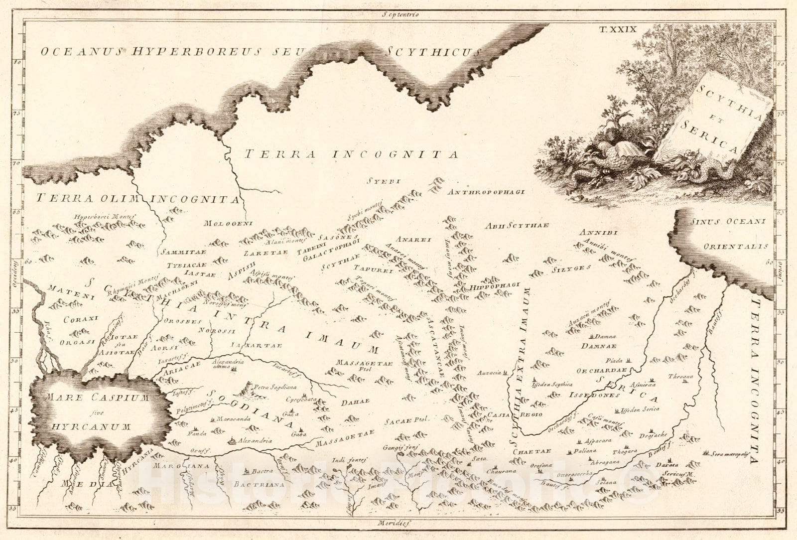 Historic Map : 1774 Scythia et Serica : Vintage Wall Art