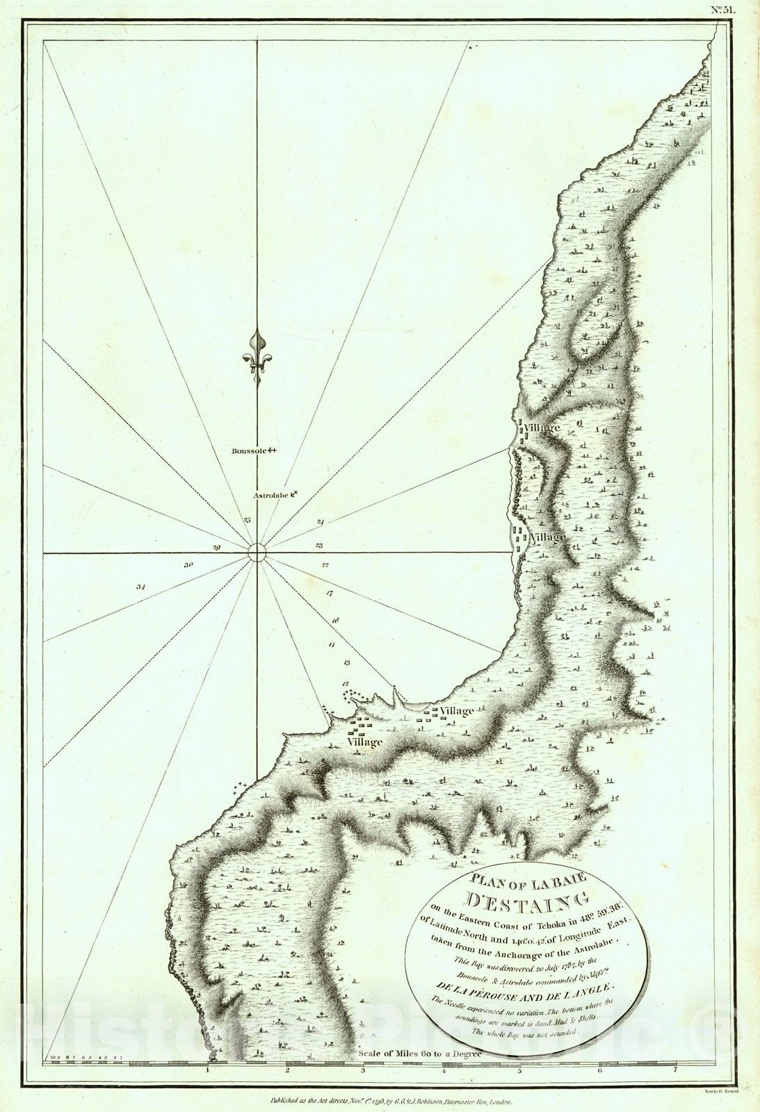 Historic Map : 1798 Plan de la Baie d'Estaing (Russian Pacific Coast) : Vintage Wall Art