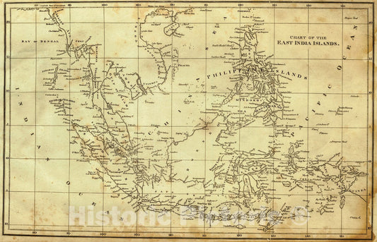 Historic Map : 1806 Chart of the East India Islands : Vintage Wall Art
