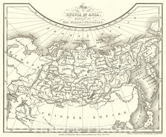Historic Map : 1825 Map of Russia in Asia : Vintage Wall Art