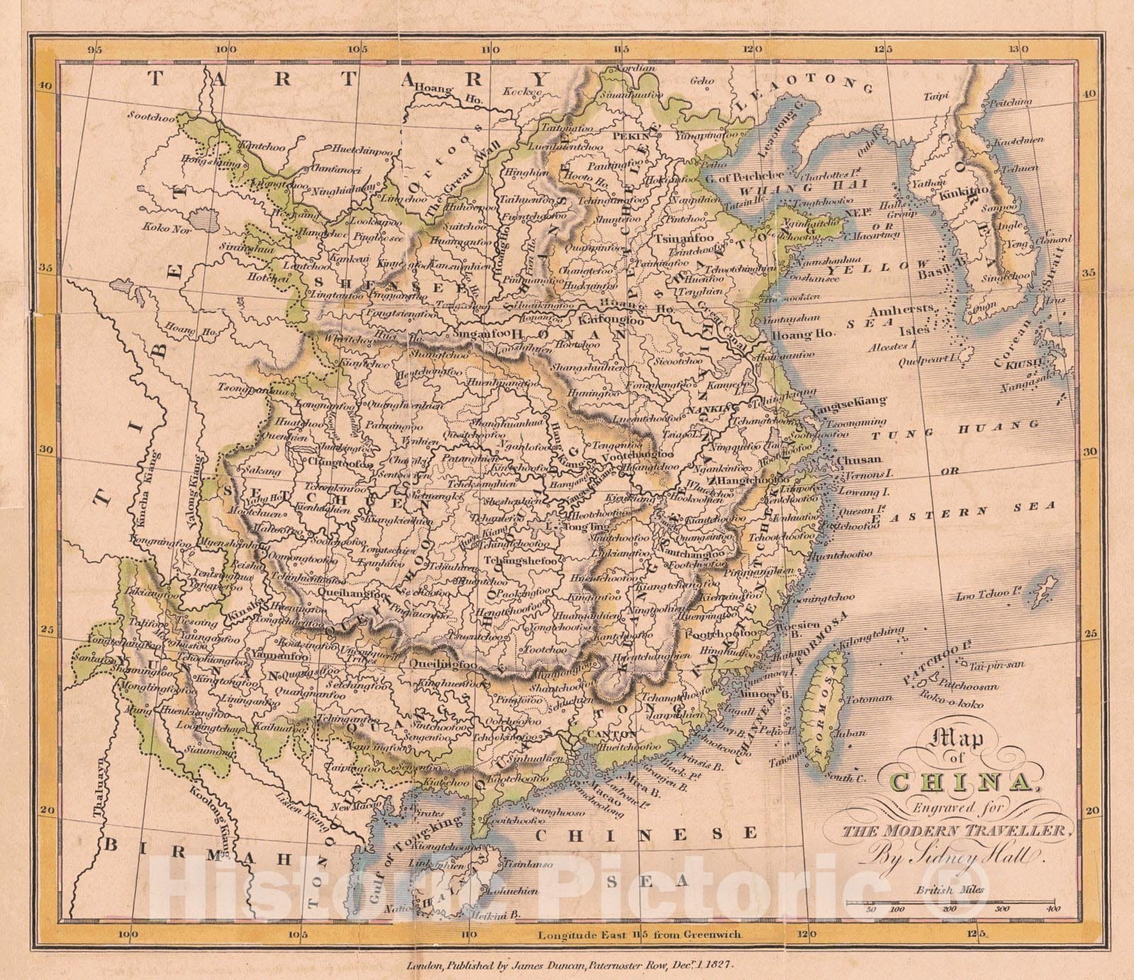 Historic Map : 1827 Map of China : Vintage Wall Art