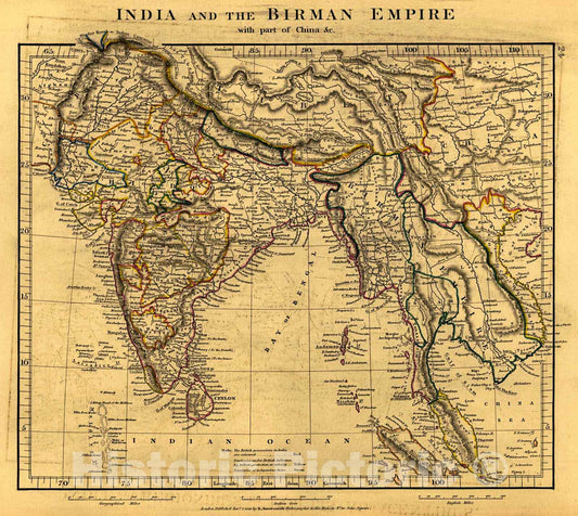 Historic Map : 1828 "India and the Birman Empire" and "Indiae cum Regionibus et Insulis Adjacentibus" : Vintage Wall Art