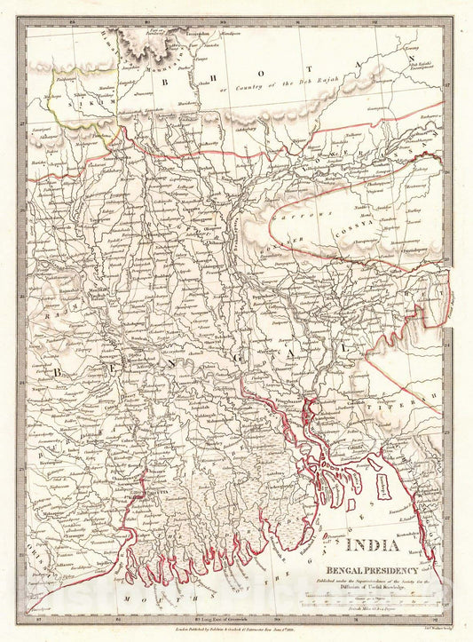 Historic Map : 1831 India Bengal Presidency : Vintage Wall Art