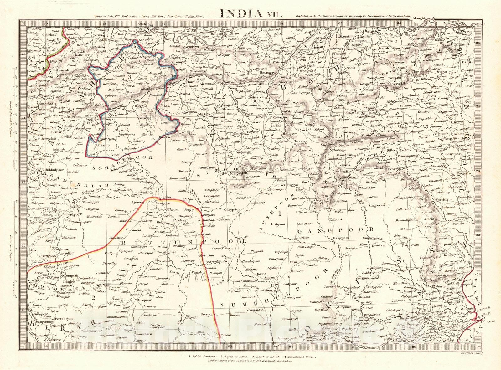 Historic Map : 1832 India VII : Vintage Wall Art