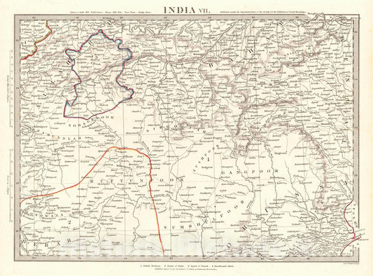 Historic Map : 1832 India VII : Vintage Wall Art