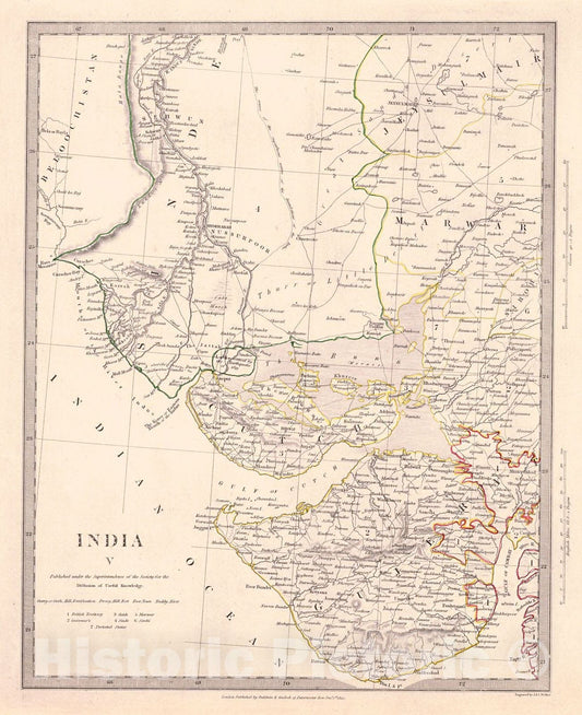 Historic Map : 1833 India V : Vintage Wall Art