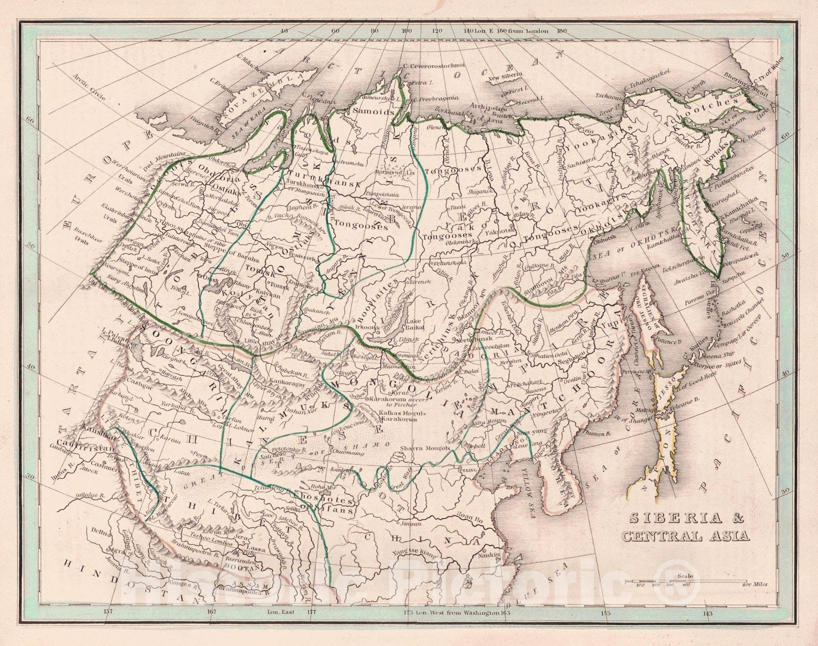 Historic Map : 1835 Siberia & Central Asia : Vintage Wall Art