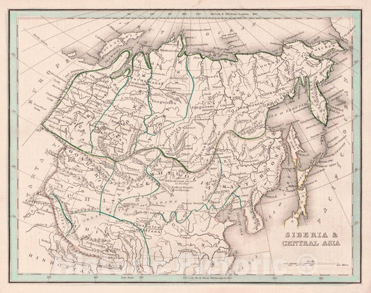 Historic Map : 1835 Siberia & Central Asia : Vintage Wall Art