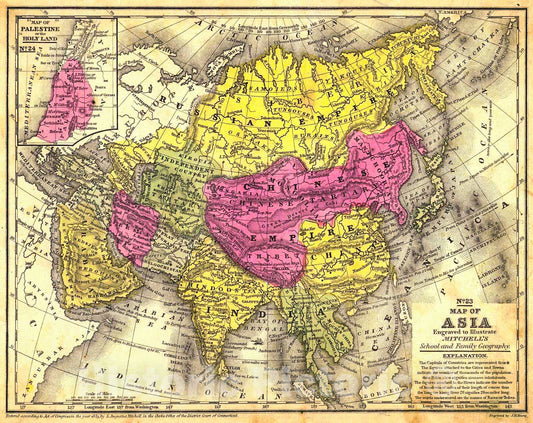 Historic Map : 1839 Map of Asia : Vintage Wall Art