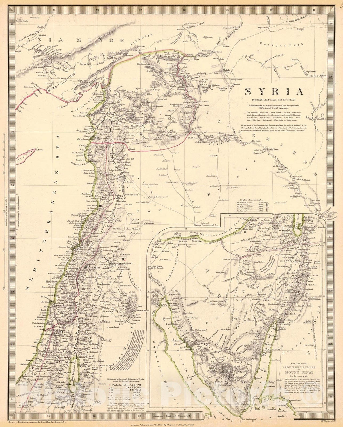 Historic Map : 1843 Syria : Vintage Wall Art