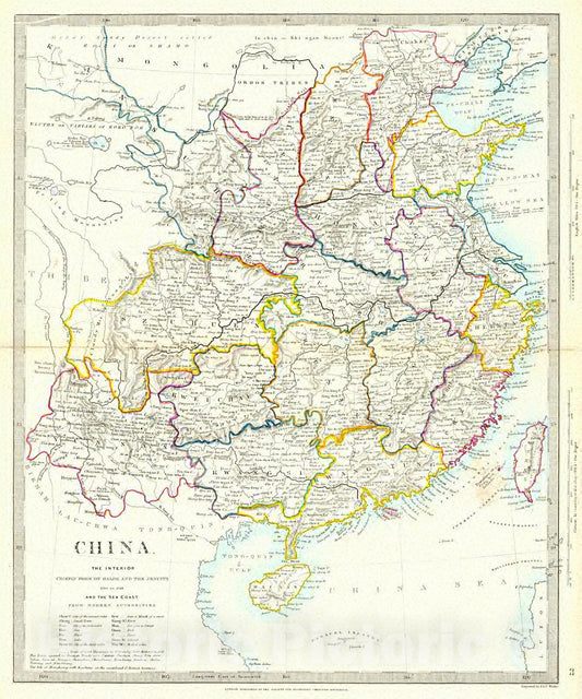 Historic Map : 1844 China. The Interior : Vintage Wall Art