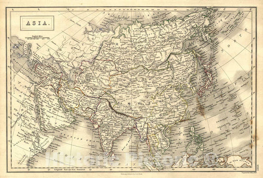 Historic Map : 1847 Asia : Vintage Wall Art