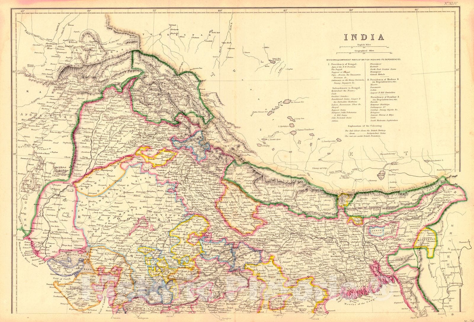 Historic Map : 1860 India (Northern Part) : Vintage Wall Art