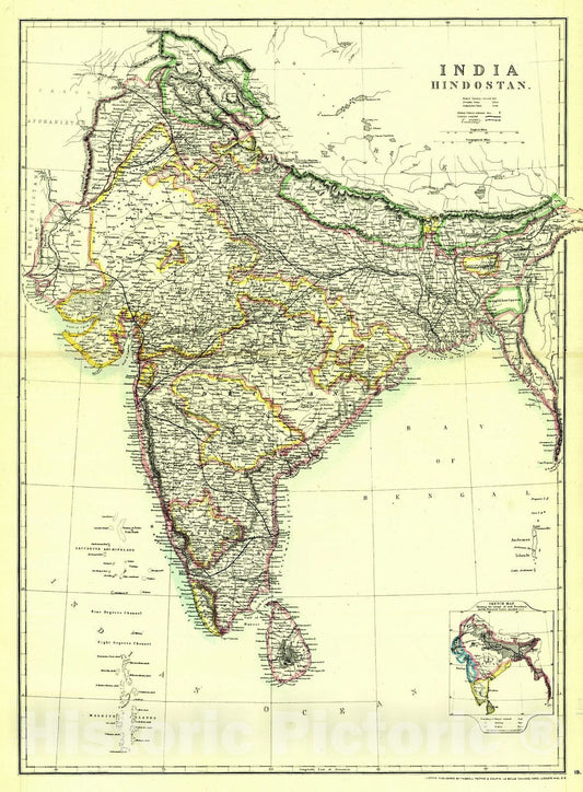 Historic Map : 1862 India : Vintage Wall Art
