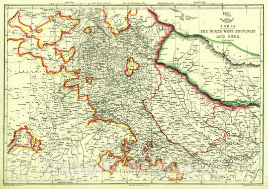 Historic Map : 1862 India - The Northwest Provinces and Oude : Vintage Wall Art