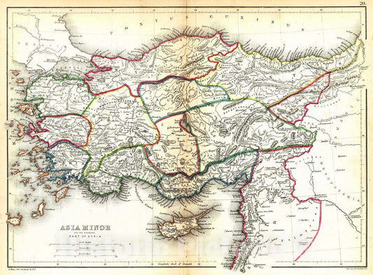 Historic Map : 1867 Asia Minor : Vintage Wall Art