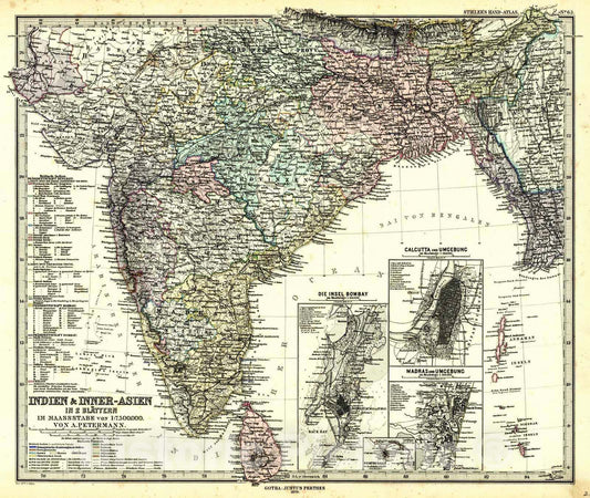 Historic Map : 1882 India : Vintage Wall Art