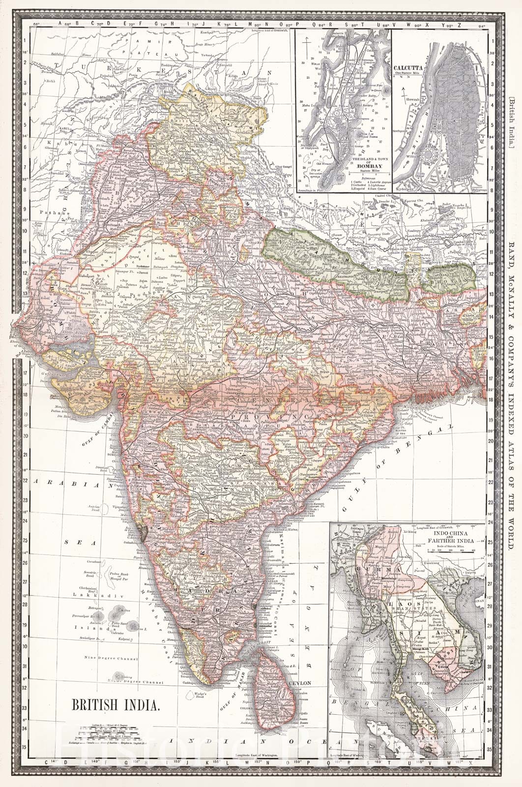 Historic Map : 1884 British India : Vintage Wall Art