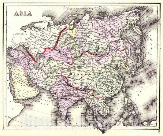 Historic Map : 1886 Asia : Vintage Wall Art
