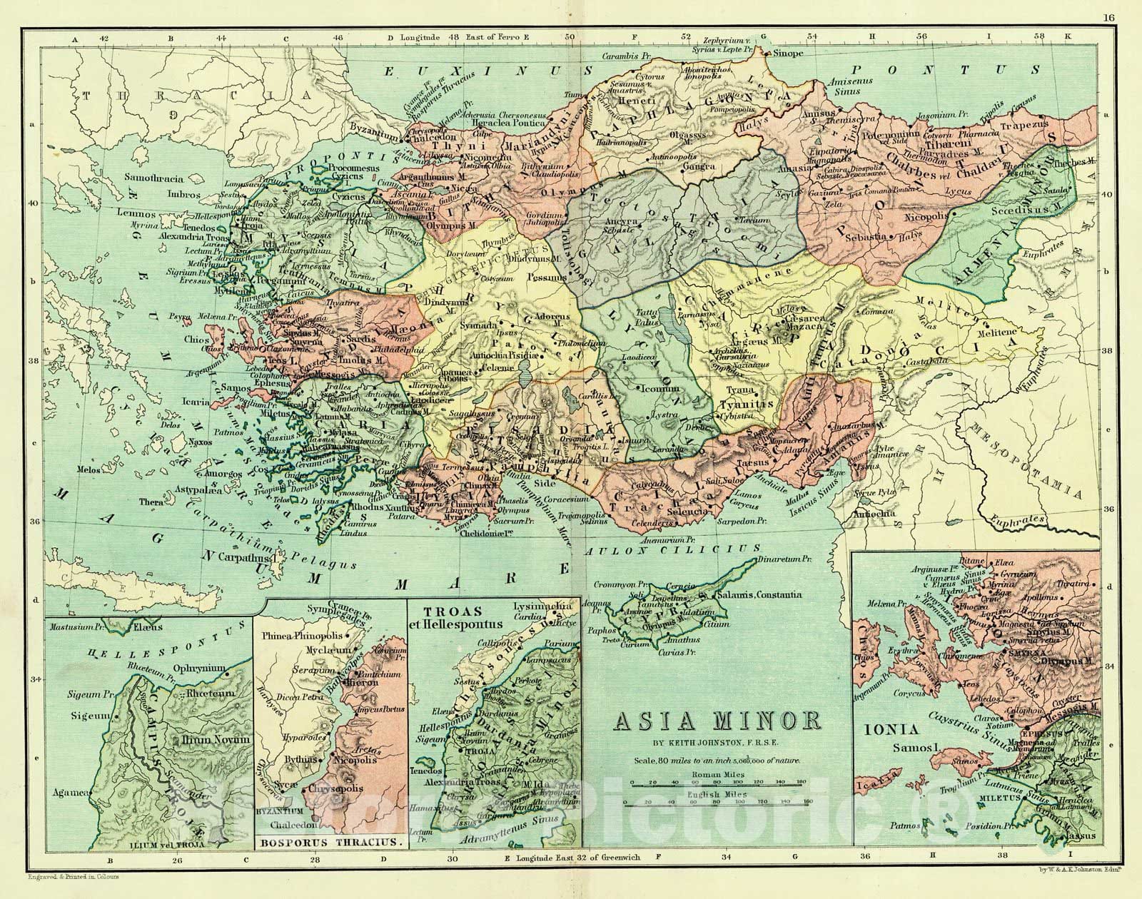 Historic Map : 1886 Asia Minor : Vintage Wall Art