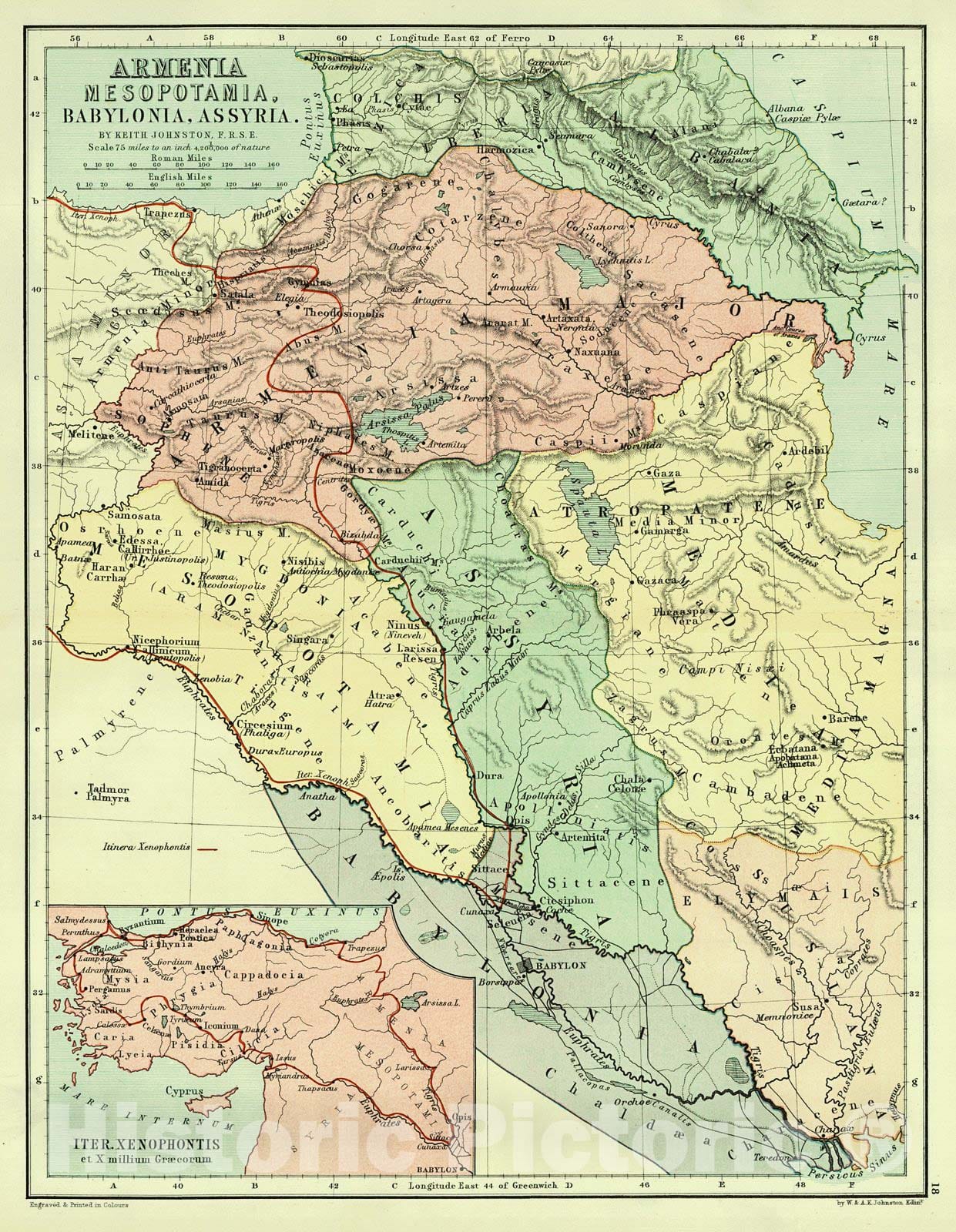 Historic Map : 1886 Armenia, Mesopotamia, Babylonia, Assyria  : Vintage Wall Art