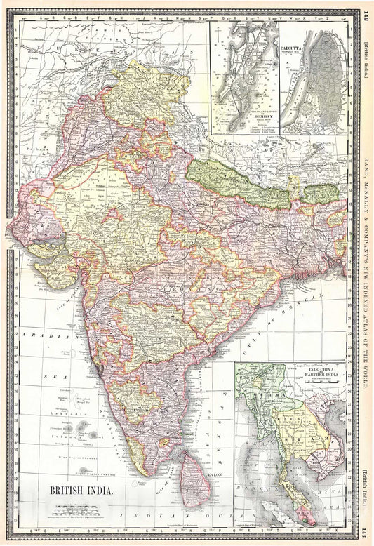 Historic Map : 1887 British India : Vintage Wall Art