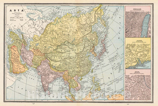 Historic Map : 1888 Asia : Vintage Wall Art