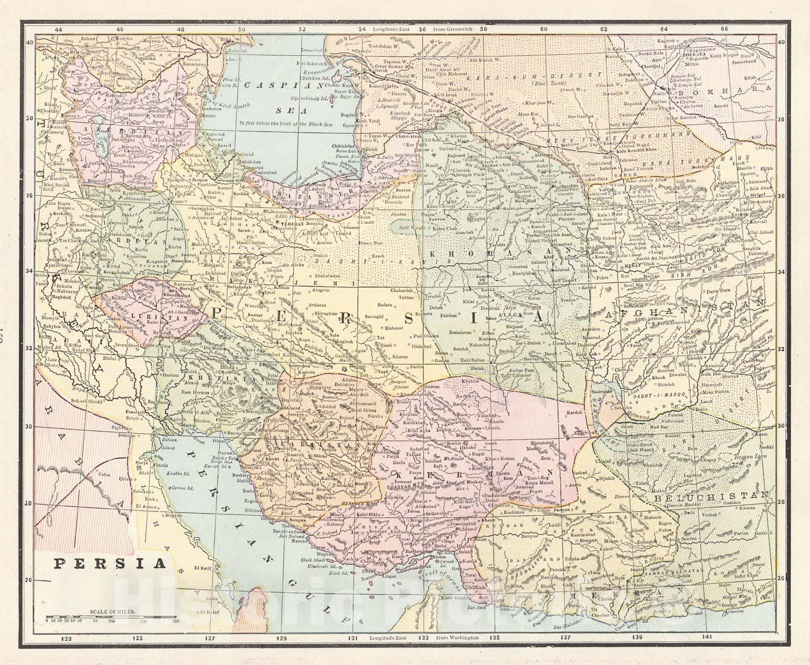 Historic Map : 1888 Persia : Vintage Wall Art