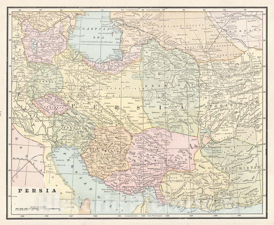Historic Map : 1888 Persia : Vintage Wall Art