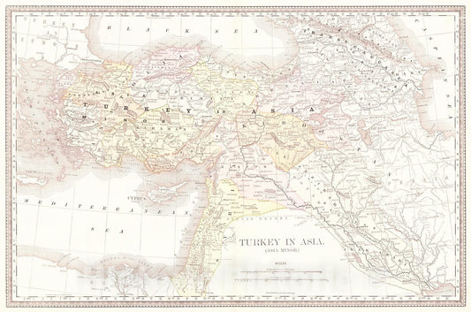 Historic Map : 1890 Turkey in Asia (Asia Minor) : Vintage Wall Art