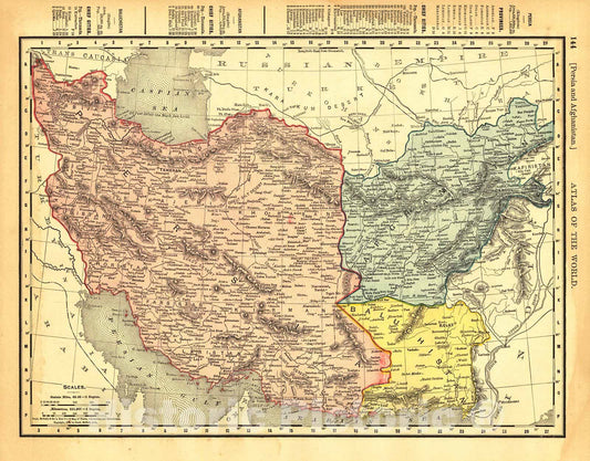 Historic Map : 1895 Persia and Afghanistan : Vintage Wall Art