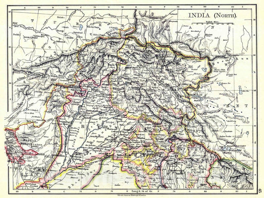 Historic Map : 1897 India (North) : Vintage Wall Art