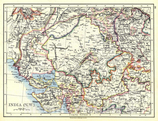 Historic Map : 1897 India (N.W.) : Vintage Wall Art
