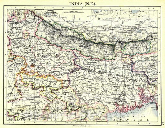 Historic Map : 1897 India (N.E.) : Vintage Wall Art