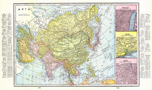 Historic Map : 1898 Asia : Vintage Wall Art