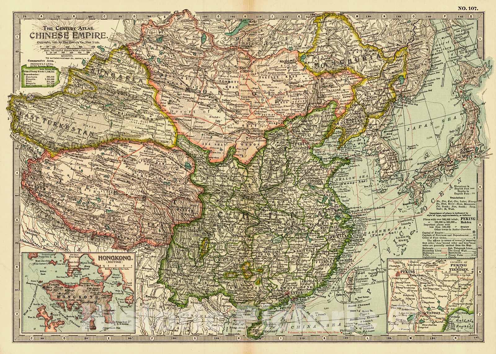 Historic Map : 1899 Chinese Empire : Vintage Wall Art