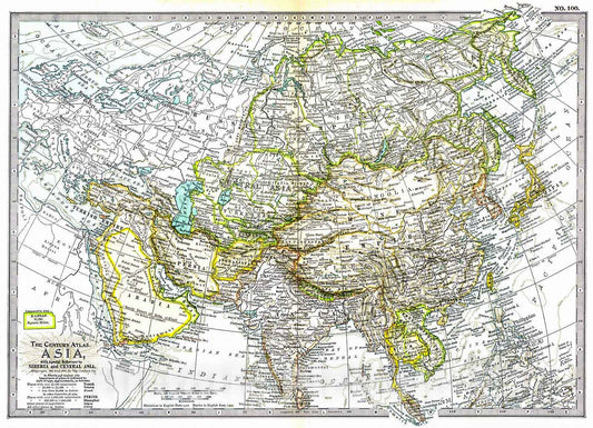 Historic Map : 1902 Asia : Vintage Wall Art
