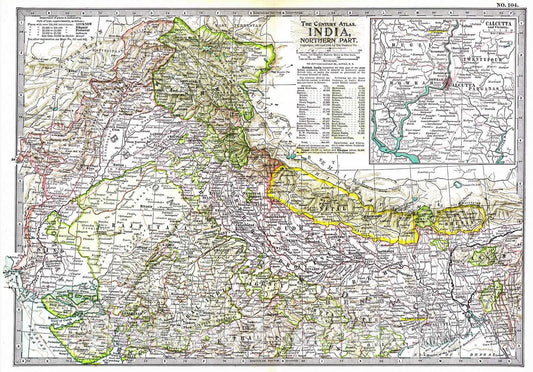 Historic Map : 1902 India - Northern Part : Vintage Wall Art