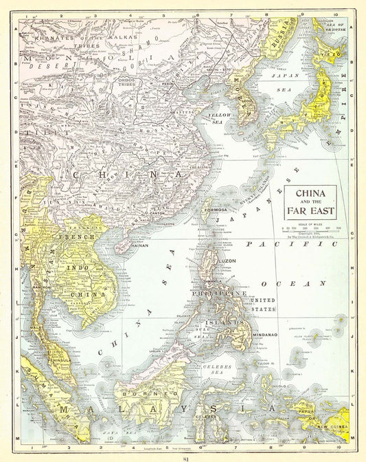 Historic Map : 1905 China and the Far East : Vintage Wall Art