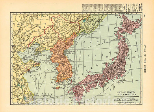 Historic Map : 1906 Japan, Korea and Manchuria : Vintage Wall Art