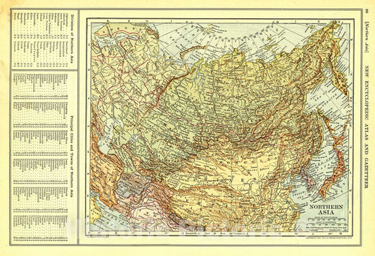 Historic Map : 1909 Northern Asia : Vintage Wall Art