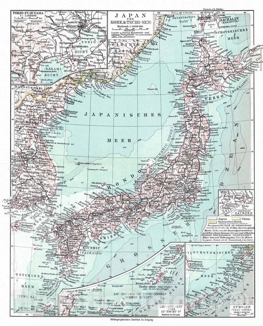 Historic Map : 1924 Japan und Korea : Vintage Wall Art