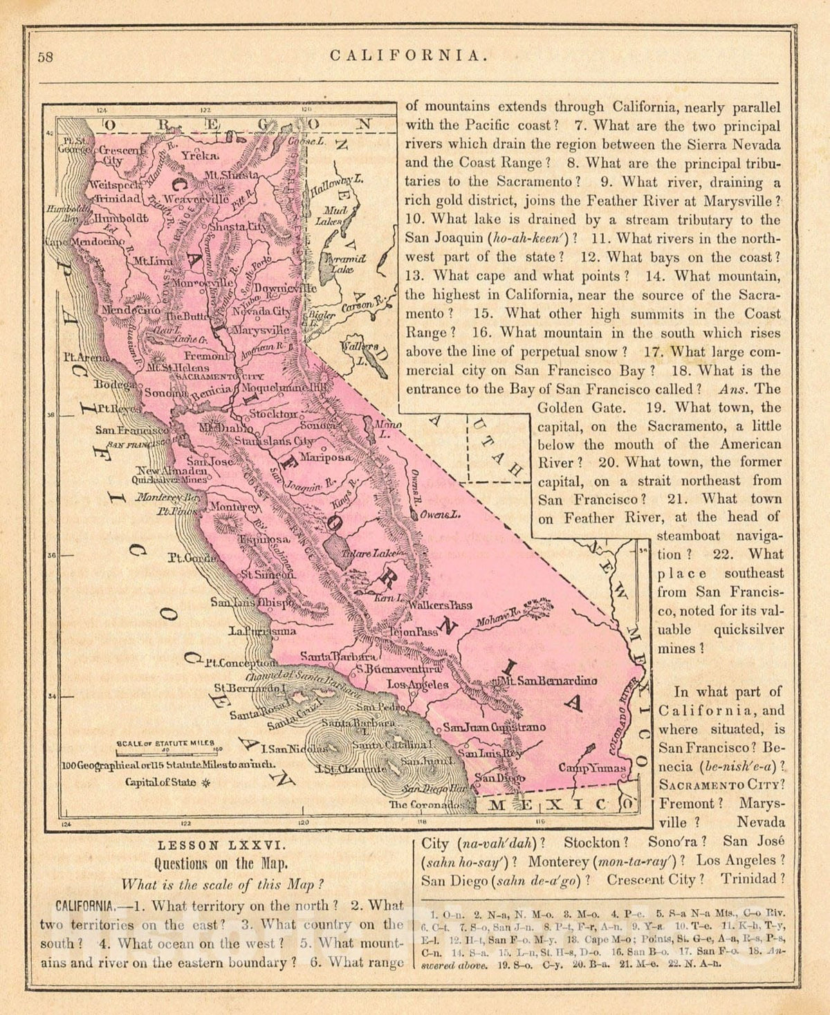 Historic Map : 1862 California : Vintage Wall Art