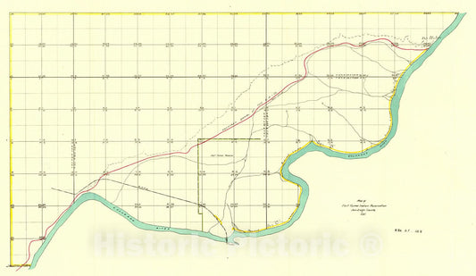 Historic Map : 1892 Map of Fort Yuma Indian Reservation, San Diego County, Cal. : Vintage Wall Art