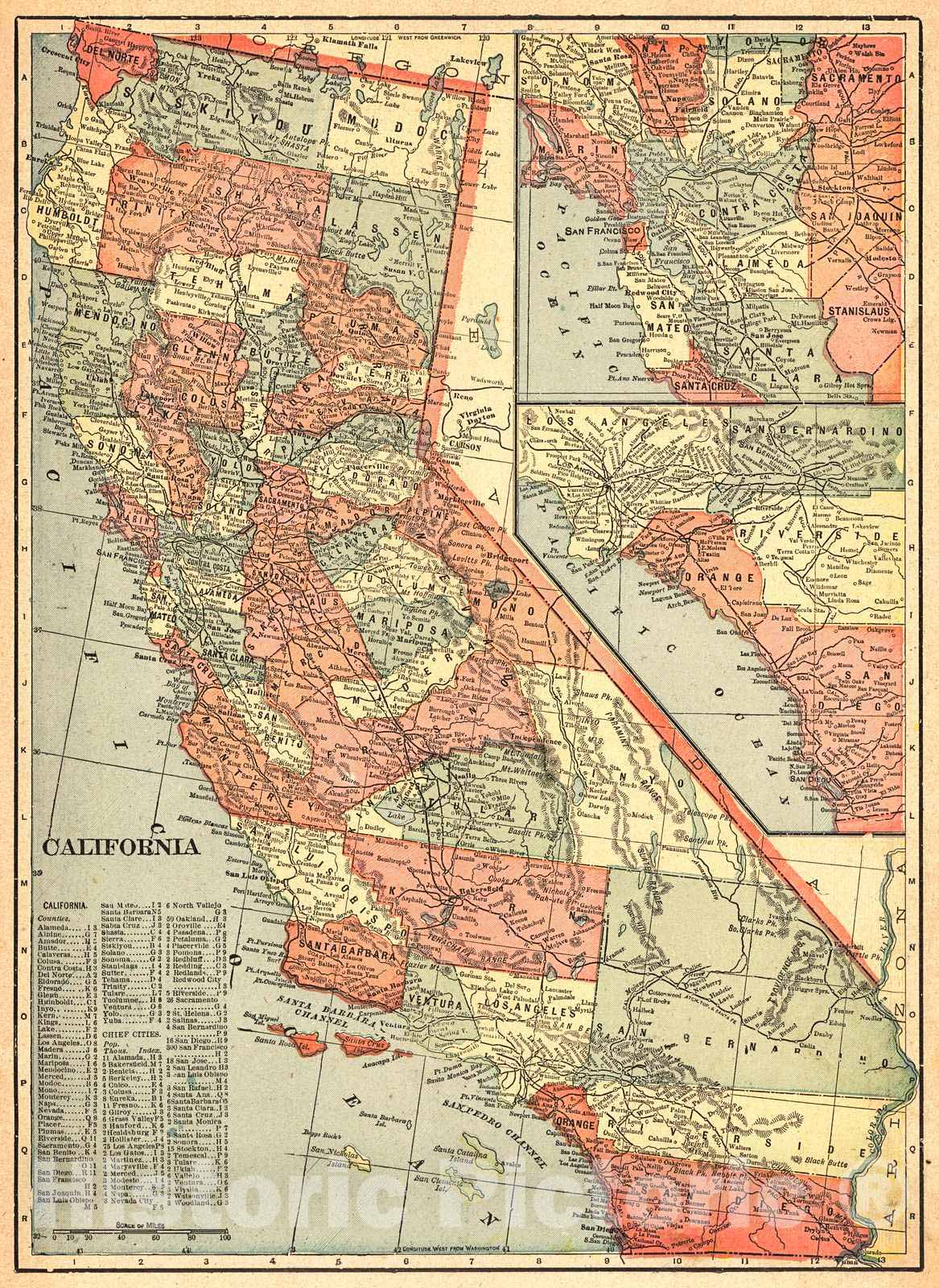 Historic Map : 1904 California : Vintage Wall Art