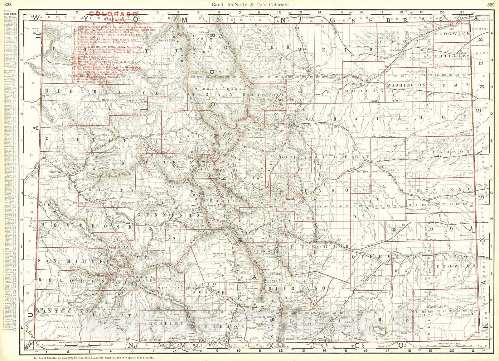 Historic Map : 1900 Colorado Railroads : Vintage Wall Art