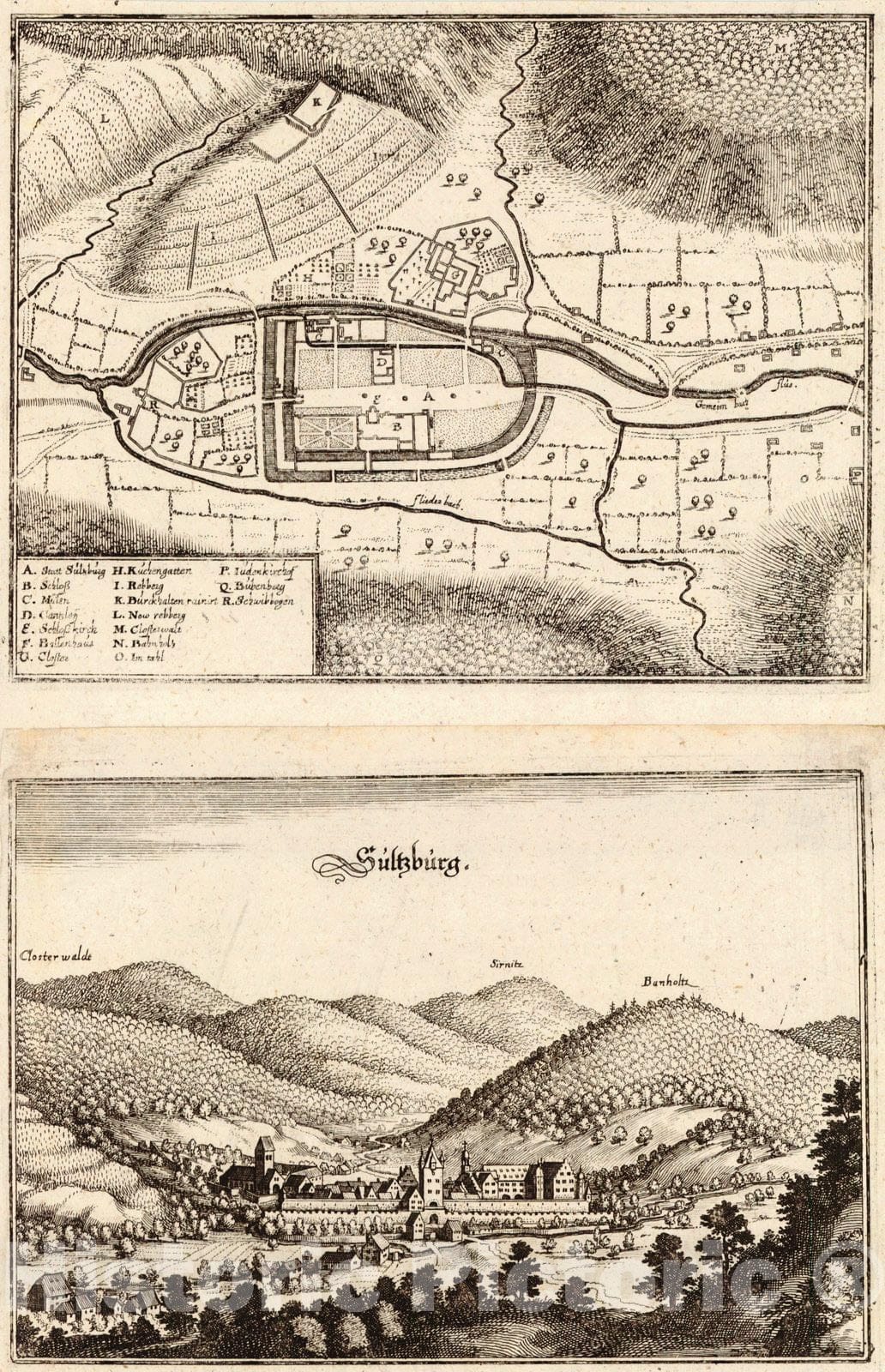 Historic Map : 1600 Salzburg : Vintage Wall Art