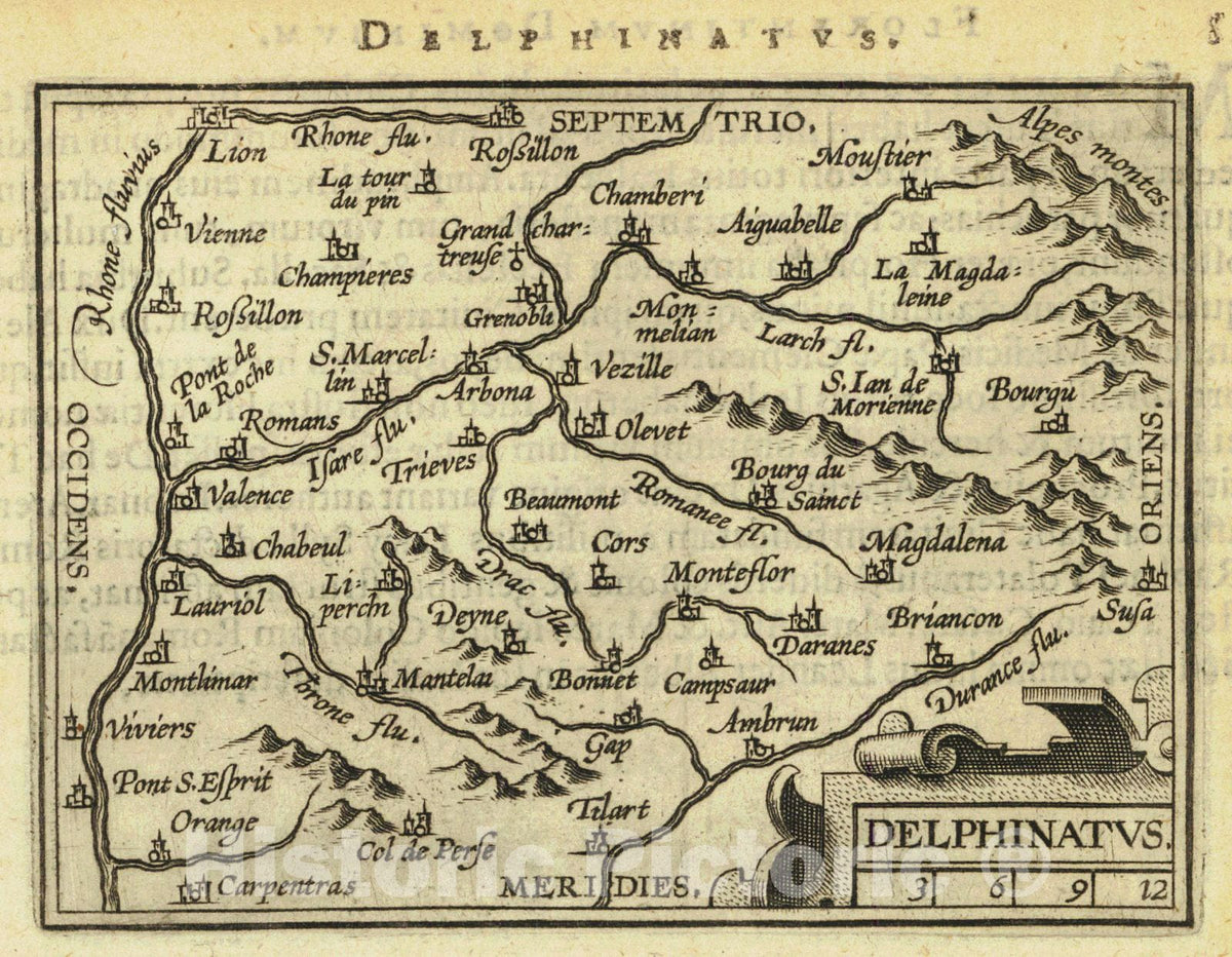 Historic Map : 1601 Delphinatus : Vintage Wall Art