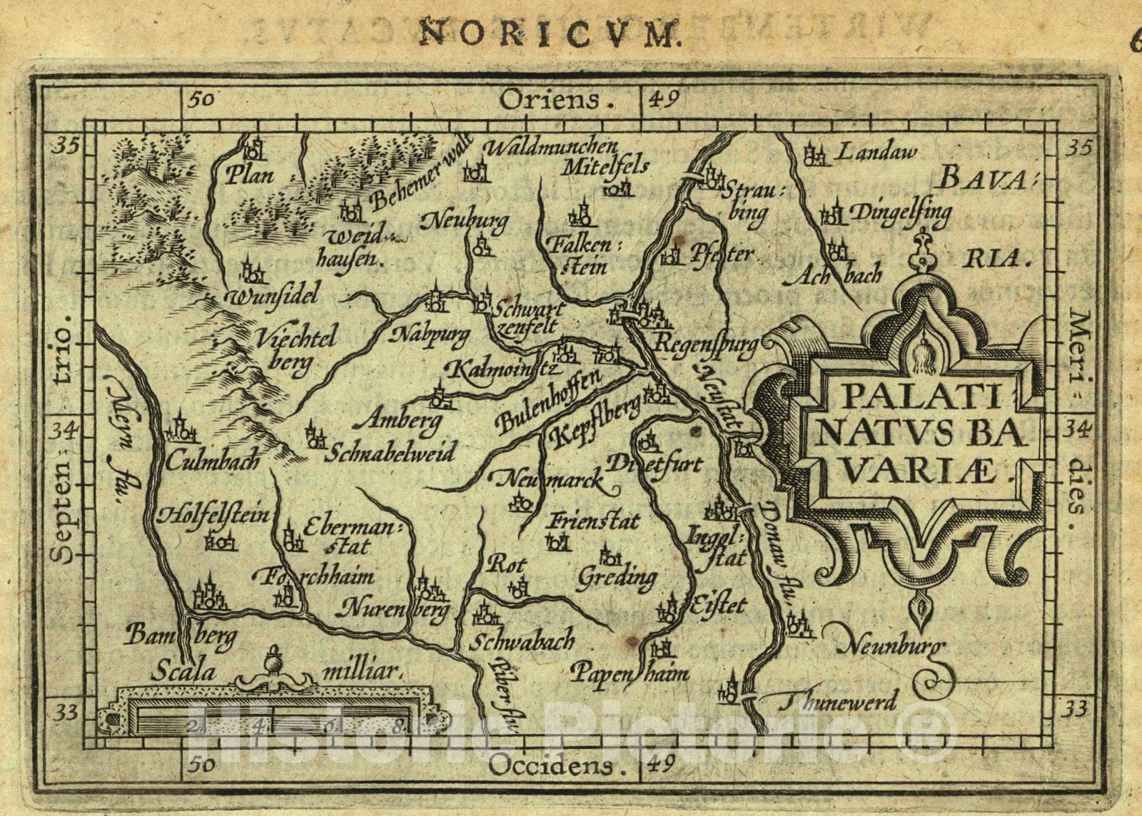 Historic Map : 1601 Noricum : Vintage Wall Art